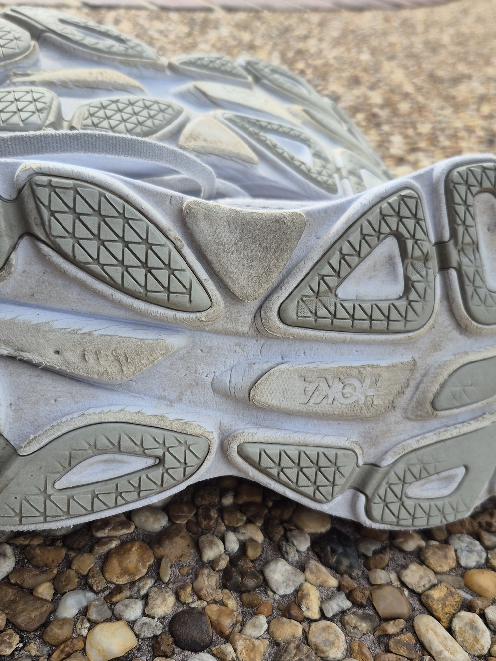 Hoka One One Women's Running Shoes - Light Gray with Coral Accents - Picture 11 of 12